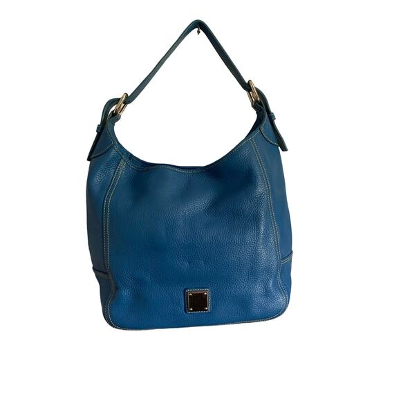 Dooney & Bourke   Blue Full Leather Exterior Large Slouch Bag Top Shoulder - Picture 1 of 8
